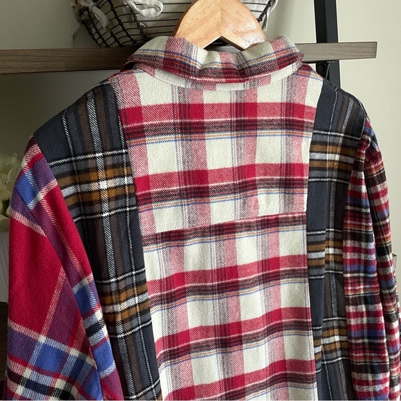 EUC Zara Men's Red and Black Plaid Flannel Button Down Shirt Shacket, Large - Picture 13 of 14